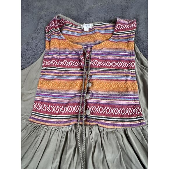 Umgee Aztec Print Boho Dress Size Large Sleeveless Breezy Sommer Festival - Picture 3 of 11